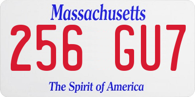MA license plate 256GU7