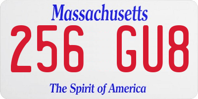 MA license plate 256GU8