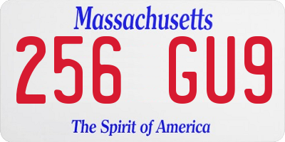 MA license plate 256GU9
