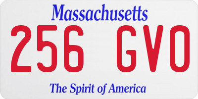 MA license plate 256GV0