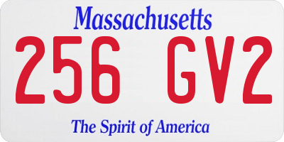 MA license plate 256GV2