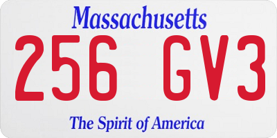 MA license plate 256GV3