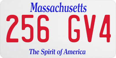 MA license plate 256GV4