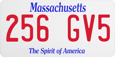 MA license plate 256GV5