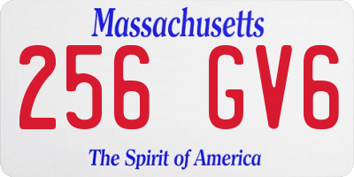 MA license plate 256GV6