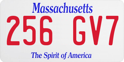 MA license plate 256GV7