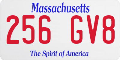 MA license plate 256GV8
