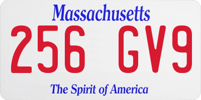MA license plate 256GV9