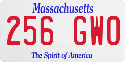 MA license plate 256GW0
