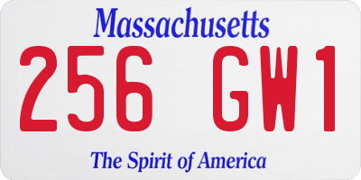 MA license plate 256GW1