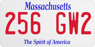 MA license plate 256GW2