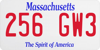 MA license plate 256GW3
