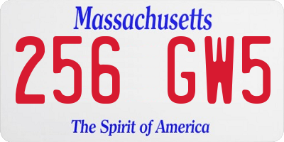 MA license plate 256GW5