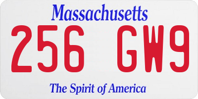 MA license plate 256GW9