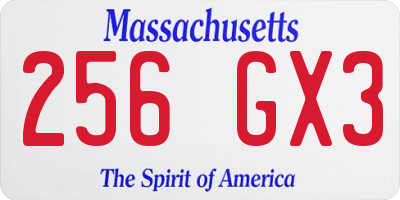 MA license plate 256GX3
