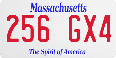 MA license plate 256GX4