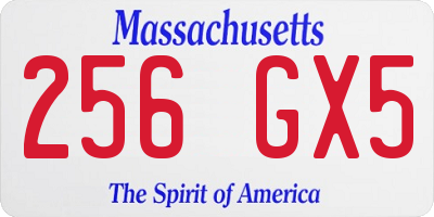 MA license plate 256GX5
