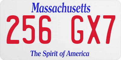 MA license plate 256GX7