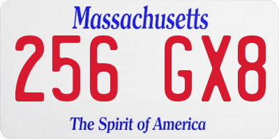 MA license plate 256GX8