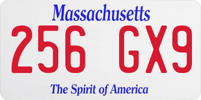 MA license plate 256GX9
