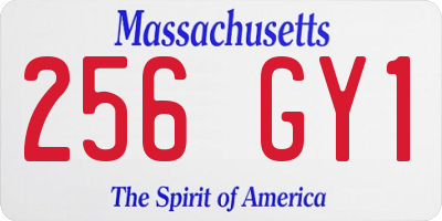 MA license plate 256GY1