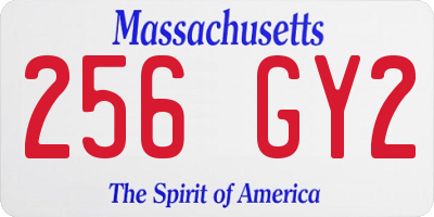 MA license plate 256GY2