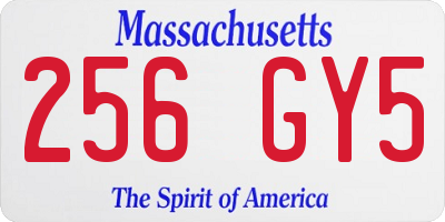 MA license plate 256GY5
