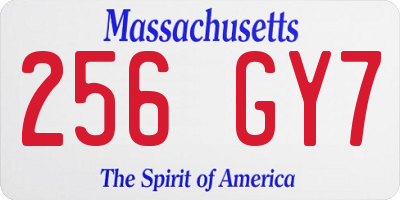 MA license plate 256GY7