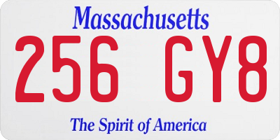MA license plate 256GY8