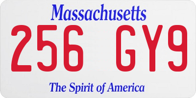 MA license plate 256GY9