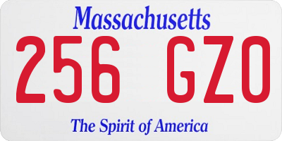 MA license plate 256GZ0