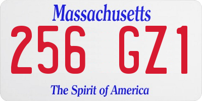 MA license plate 256GZ1