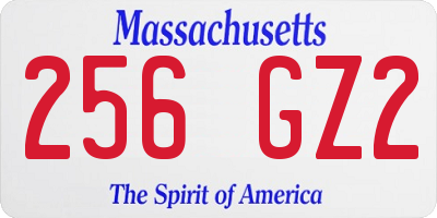 MA license plate 256GZ2