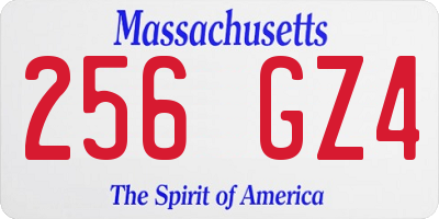 MA license plate 256GZ4