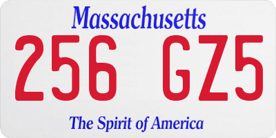MA license plate 256GZ5