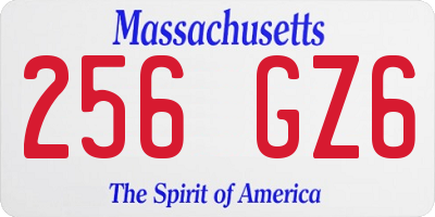 MA license plate 256GZ6
