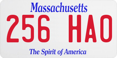 MA license plate 256HA0