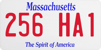 MA license plate 256HA1