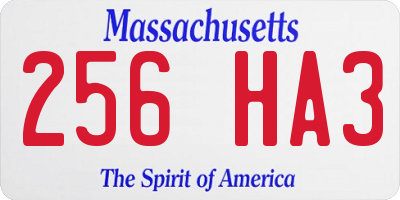 MA license plate 256HA3