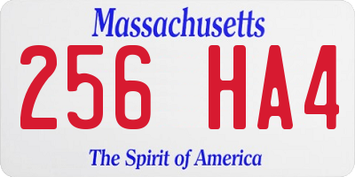 MA license plate 256HA4
