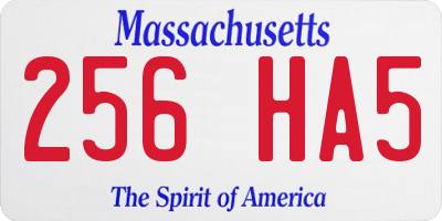 MA license plate 256HA5