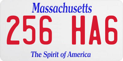 MA license plate 256HA6