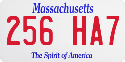 MA license plate 256HA7