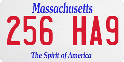 MA license plate 256HA9