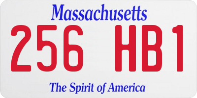MA license plate 256HB1