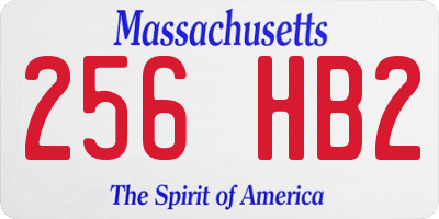 MA license plate 256HB2