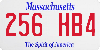 MA license plate 256HB4