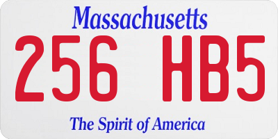 MA license plate 256HB5