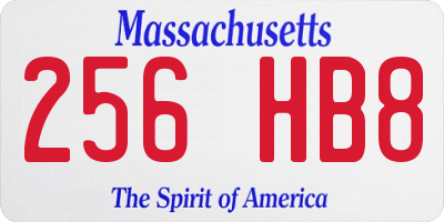 MA license plate 256HB8