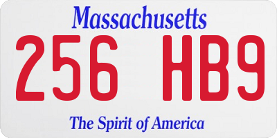 MA license plate 256HB9